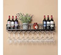 Pontage à vin Mural Moderne, Porte-vin et Porte-Tasse, casier à vin Mural en métal, Porte-Bouteille Mural, casier à vin Mural, Porte-vin Suspendue avec étagères, pour Le Salon du Bar