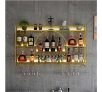 Pontage à vin mural mural industriel avec porte-verre en verre Frame en métal Champagne support de bouteille étagère pour la salle à manger du bar de cuisine champion mural (Remarque: le nombre de
