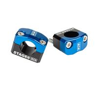 Pontet de guidon Stage 6 UNIVERSEL ALU CNC ADAPTATEUR DIAM 28,6 mm - BLEU PAIRE