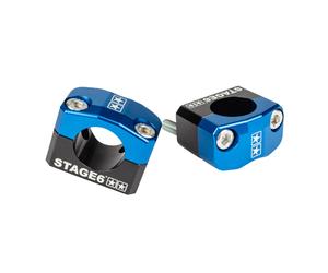 Pontet de guidon Stage 6 UNIVERSEL ALU CNC ADAPTATEUR DIAM 28,6 mm - BLEU PAIRE
