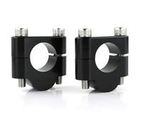 Pontet Guidon Élévateurs de guidon de 22mm, pinces de montage for moto en aluminium CNC(Black Riser 20mm)