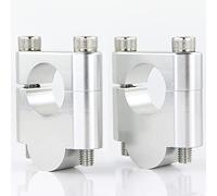 Pontet Guidon Élévateurs de guidon de 22mm, pinces de montage for moto en aluminium CNC(Silver Riser 30mm)