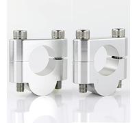 Pontet Guidon Élévateurs de guidon de 22mm, pinces de montage for moto en aluminium CNC(Silver Riser 20mm)