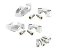 Pontet Guidon pour Triumph Tiger 1050 Sport Trident660 Scrambler1200 XC Speed Twin 1200 28mm 1 1/8 "rehausseur De Guidon Arrière Déplacé vers Le Haut(Silver)