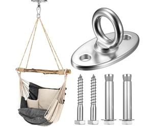 Pontet Inox, Plaque à Oeillets en Acier Inoxydable, M8 Plaque à œil en Acier Inox, œillets Crochets de Plafond Support Murale pour Fixation de Balançoire Chaise Sac de Frappe Hamac de Yoga(500 kg)