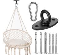 Pontet Inox, Plaque à Oeillets en Acier Inoxydable, Plaque à œil en Acier Inox, Crochets de Plafond Support Murale pour Fixation de Balançoire Chaise Sac de Frappe Hamac de Yoga boxe(500 kg)