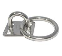 Pontet sur Platine INOX 316 Ronde 40x50mm avec Anneau Mobile