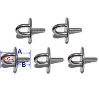 Pontet sur Platine Ronde inox ( Lot de 5 ) Tige Filetée Diamètre 33mm