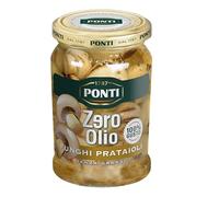 Ponti Zero Olio Funghi Prataioli Champignons champignons sans huile Champignons sans gras Idéal comme apéritif ou démarreur Verre 300 g