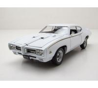 Pontiac Gto 1969 Modèle de Voiture Blanc 1:24 Welly