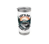Ponton amusant Captain Let's Do Boat Stuff Summer Lake Gobelet isotherme en acier inoxydable double paroi