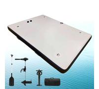 Ponton De Pêche Gonflable - Capacité 200 Kg/400 Kg, Bateau Pneumatique Pêche, Prêt pour Moteur 12V (Optionnel), Connexion Multi-Pontons, Plateforme Aquatique (12vmotor,2M)