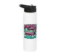 Pontons And High Noons Funny Summer Boat Meme Stainless Steel Insulated Water Bottle
