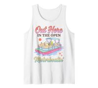 Pontoon Boat Motorboatin Out Here in The Open Lake Life Débardeur