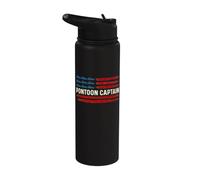 Pontoon Captain - Bateau Captain Pontooning Boating Stainless Steel Insulated Water Bottle