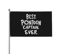 Pontoon Captain Boating Drapeau décoratif extérieur de qualité supérieure 0,9 x 1,5 m - Couleurs vives, coupe-vent et résistant à l'eau - Idéal pour le jardin et les événements