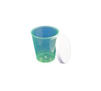 Pontos Gobelet plastique vert gradué avec couvercle 25 ml Tasse 100 pc(s)