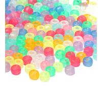 Pony Beads Lot de 2 000 perles d'espacement en acrylique à grand trou pour loisirs créatifs, bijoux, breloques et bracelets Orange 6 x 9 mm