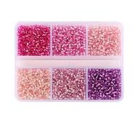 Pony Beads Lot de 5760 perles de rocaille en verre de 3 mm, 6 styles, mini perles d'espacement en vrac pour loisirs créatifs, bracelets, colliers (01)