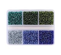 Pony Beads Lot de 5760 perles de rocaille en verre de 3 mm, 6 styles, mini perles d'espacement en vrac pour loisirs créatifs, bracelets, colliers (03)