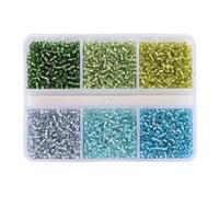 Pony Beads Lot de 5760 perles de rocaille en verre de 3 mm, mini perles d'espacement en vrac pour loisirs créatifs, bracelets, colliers (09)