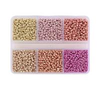 Pony Beads Lot de 5760 perles de rocaille en verre de 3 mm, mini perles d'espacement en vrac pour loisirs créatifs, bracelets, colliers (07)