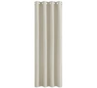 PONY DANCE Décoration de Fenêtre - Rideaux Isolation Thermique Draperies Salon à Oeillets pour Chambre Enfant Adulte, Largeur 140 sur Hauteur 260cm, Beige Clair, 1 Pièce