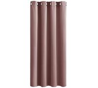 PONY DANCE Rideau à Oeillets Thermique Occultants de Fenêtre Décoration pour Maison Chambre Lumineux Bloquer Prêt à Poser, Largeur 140 x Hauteur 180 cm, 1 Panneau, Haricot Rouge