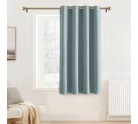 PONY DANCE Rideau Occultant à Oeillets - Lot de 1 Panneau Opaque de Fenêtre Lumineux Bloquer Isolation Chaleur pour Chambre Maison, Largeur 140 x Hauteur 180cm, Gris-Bleu