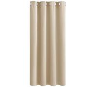 PONY DANCE Rideau Occultant Cuisine Isolation Thermique Draperies avec Oeillets Tissu Solid Lourd pour Enfant/Adulte pour Chambre, Largeur 140 x Hauteur 145cm, Jaune Beige, 1 PC