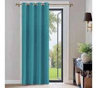 PONY DANCE Rideau Occultant de Fenêtre Décoration de Chambre Romantique pour Maison Lumineux Bloquer Prêt à Poser, Largeur 132 x Hauteur 210cm, 1 Panneau, Bleu Canard