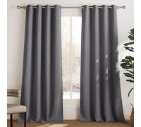 PONY DANCE Rideau Occultant - Rideaux Salon avec Oeillets Isolation Thermique Anti Froid Décoration Fenêtre Lumineux Bloquer pour Maison Chambre, Gris, L 140 x H 300 cm, Lot de 2