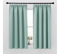 PONY DANCE Rideau Occultant Thermiques - Rideau Thermiques Isolants Anti Chaleur/Froid Galon Fronceur, pour Chambre Cuisine, L140 x H160 cm, Vert Clair, 2 Panneaux