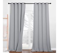 PONY DANCE Rideau Phonique Anti Bruit - Rideaux Occultant Decoration Chambre Isolant Thermique Anti Froid Acoustique Usage pour Enfant Adulte, L 132 x H 260cm, 2 Pcs, Gris Argenté