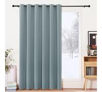 PONY DANCE Rideau Salon de Fenêtre - à Oeillets Décoration pour Chambre, Isolation Lumineux & Chaleur Prêt à Poser, Largeur 200 x Hauteur 210cm, 1 Panneau, Gris-Bleu