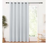 PONY DANCE Rideau Salon de Fenêtre - Rideaux à Oeillets Décoration de Fenêtre pour Chambre, Isolation Lumineux & Chaleur Prêt à Poser, Largeur 200 x Hauteur 210cm, 1 Panneau, Gris Blanc