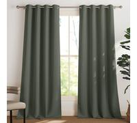 PONY DANCE Rideau Salon Occultant Largeur 140 Sur Hauteur 300 cm, Thermiques Lumiere Bloquer Draperies Avec Oeillets Panneaux Isolant Anti Froid, 1 Paire, Vert Gris
