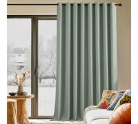 PONY DANCE Rideau Sauge Vert - Rideaux Occultant Grande Largeur Décoration de Fenêtre Isolation Thermique pour Maison Chambre Salon à Oeillets, 300cm Largeur sur 260 Hauteur, 1 PC