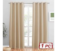 PONY DANCE Rideau thermique à œillets, 1 panneau, 132 x 229 cm (52" x 90"), Beige Biscotti