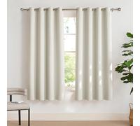 PONY DANCE Rideaux Chambre - Rideau Occultant Draperies de Fenêtre Isolant Thermique Anti Froid et Phonique pour Decoration Cuisine, L 132 x H 180 cm, Beige Clair, 1 Paire