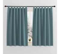 PONY DANCE Rideaux Occultant Isolant Thermiques de Fenêtre Décoration Maison Chambre Fenetre Draperies Panneaux Opaque Anti UV, Bleu Arctique, L 140 x H 145 cm, 2 Pcs