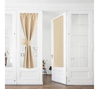 PONY DANCE Rideaux Occultants 60x240cm - Rideau Opaque Brise Vue Anti Regard Passe Tringle pour Chambre/Salon/Fenetre/Porte Decoration Intérieurs Moderne, L 60 x H 240 cm, 2 Pièces, Jaune Beige
