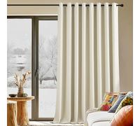 PONY DANCE Rideaux Occultants Thermique - Rideau à Oeillets de Fenêtre Tissu Lourd Lumineux Bloquer Isolation UV pour Chambre Grande Fenetre, L 300 x H 240 cm, Beige Clair, Lot de 1