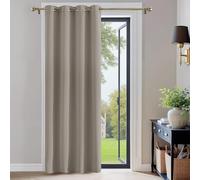PONY DANCE Rideaux Salon Occultant - 1 Pièce Draperies Thermique Unicolore à Oeillets Lumineux Bloquer Anti-Bruit pour des Maison Chambre, 140 cm Largeur sur 200 Hauteur, Sable