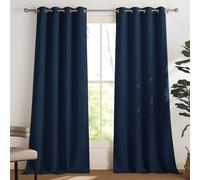 PONY DANCE Rideaux Salon Occultants - Rideau Thermique Draperies à Oeillets Lumineux Bloquer Anti uv pour des Maison Chambre, Bleu Foncé, 140 cm Largeur sur 300 Hauteur, 1 Paire
