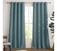PONY DANCE Rideaux Salon - Rideau Draperies Occultants avec Oeillets Isolation Thermique pour Maison Économie d'énergie Réduire du UV Décoratif, Bleu Arctique, L 140 sur H 245, 2 PCs