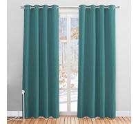 PONY DANCE Rideaux Salon - Rideau Occultants Porte Décoration Maison Rideau Isolation Thermique Draperies à Oeillets Lumineux Bloquer, L 140 cm sur H 220, Sea Teal, 2 PCs