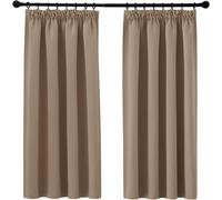 PONY DANCE Rideaux Thermiques à Plis Froncés, L 90 x H 90 pouces, Lot de 2, Cappuccino