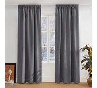 PONY DANCE Stores occultants plis à crayon, lot de 2, W 140 x L 220 cm (W 55 x L 87 pouces), gris