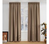 PONY DANCE Stores occultants plis crayon, 2 panneaux, Largeur 140 x Hauteur 245 cm (Largeur 55 x Hauteur 96 pouces), Cappuccino